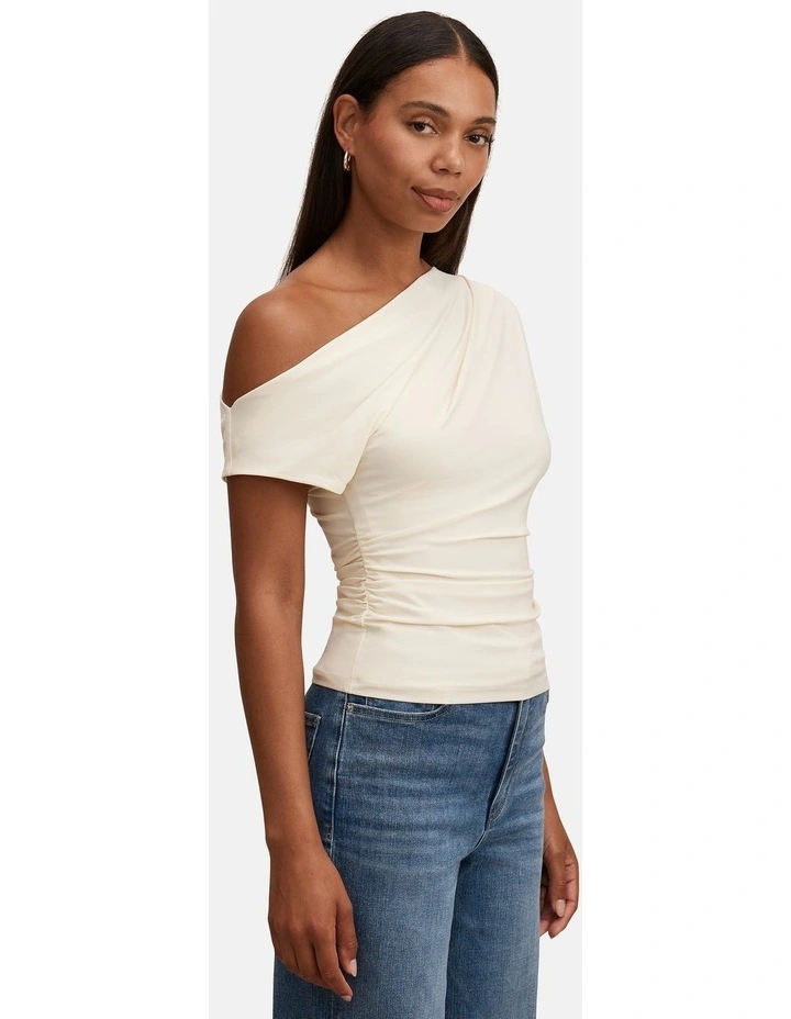 Maia Asymmetric One Shoulder Top in Yellow image 3