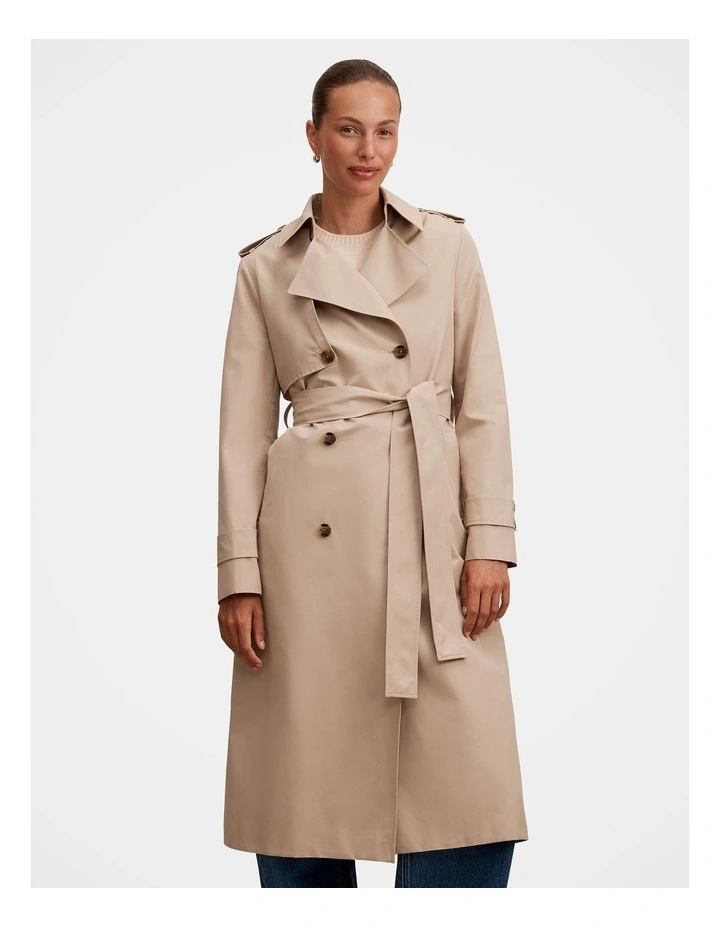 Ricky Structured Trench Coat in Neutral image 1