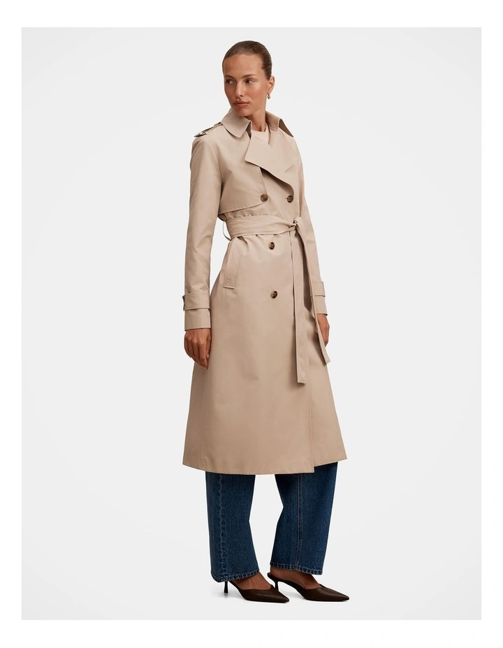 Ricky Structured Trench Coat in Neutral image 3