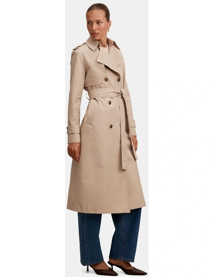 Ricky Structured Trench Coat in Neutral image 3