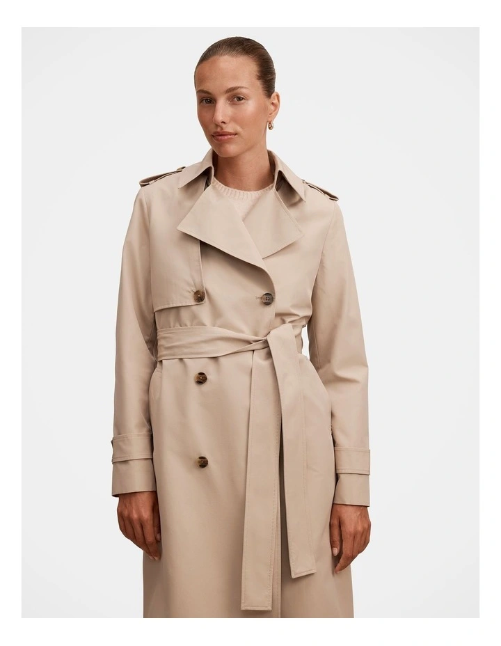 Ricky Structured Trench Coat in Neutral image 4