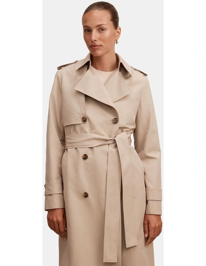 Ricky Structured Trench Coat in Neutral image 4