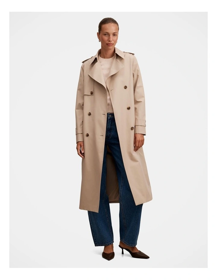 Ricky Structured Trench Coat in Neutral image 5