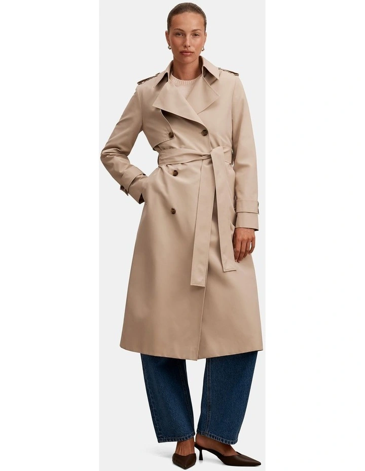 Ricky Structured Trench Coat in Neutral image 5