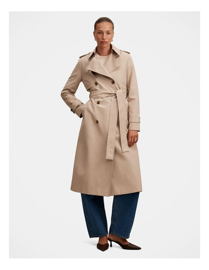 Ricky Structured Trench Coat in Neutral image 6