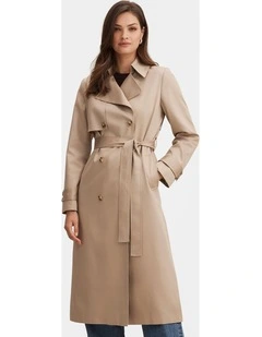 Ricky Soft Trench Coat in Cream