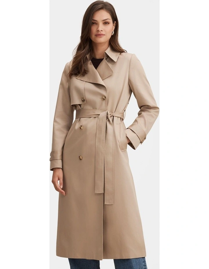 Ricky Soft Trench Coat in Cream image 1