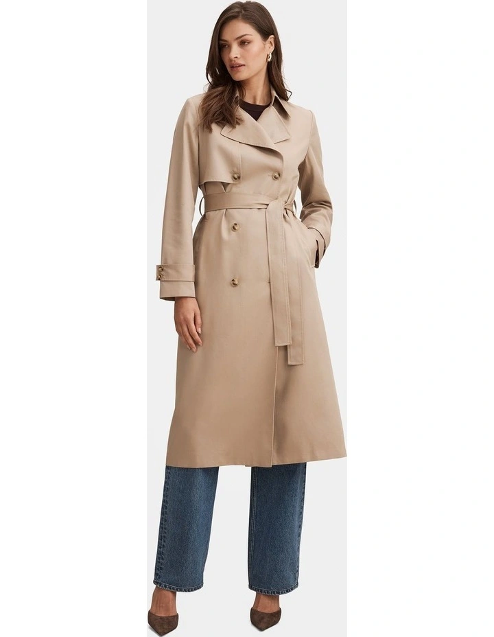 Ricky Soft Trench Coat in Cream image 5