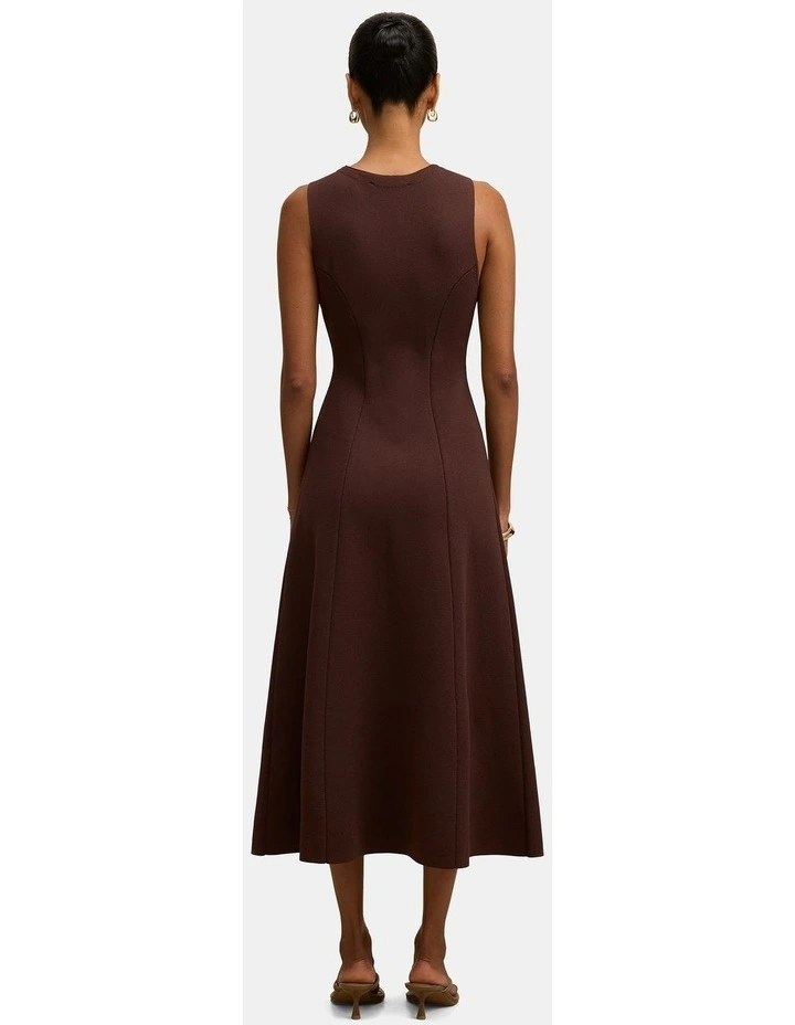 Lucienne Fit and Flare Midi Dress in Brown image 2