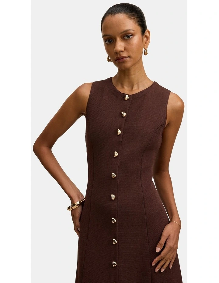 Lucienne Fit and Flare Midi Dress in Brown image 4
