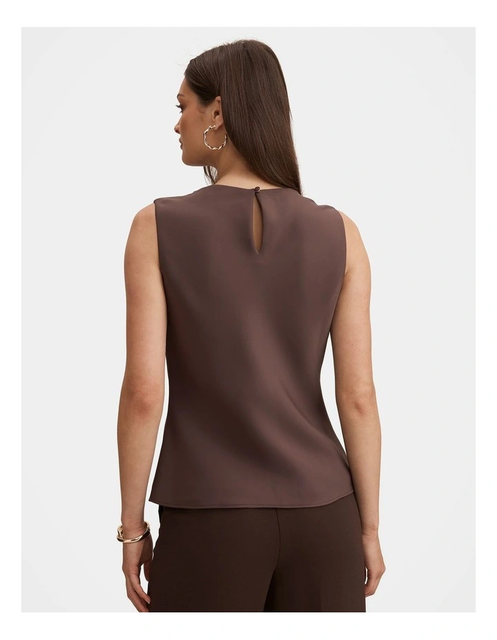Scout Sleeveless Drape Top in Brown image 2