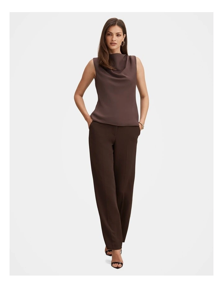 Scout Sleeveless Drape Top in Brown image 5