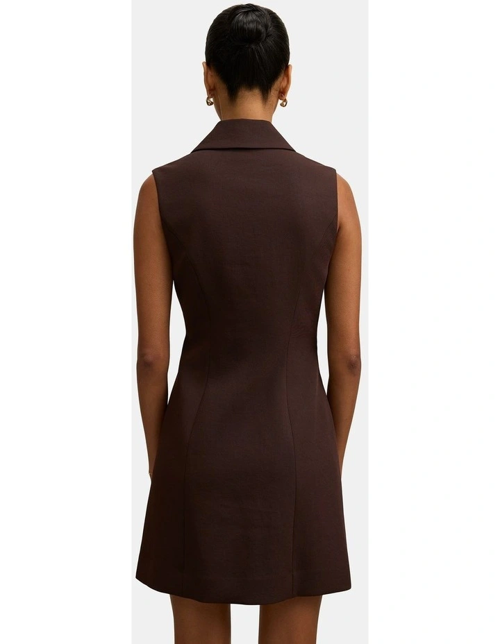 Winslet Wrap Blazer Mini Dress in Brown image 2