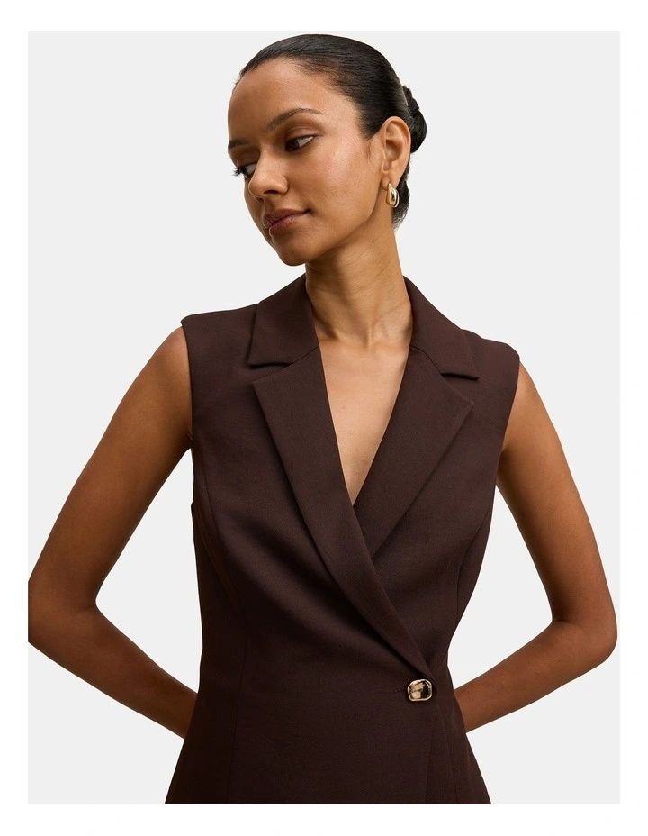Winslet Wrap Blazer Mini Dress in Brown image 4