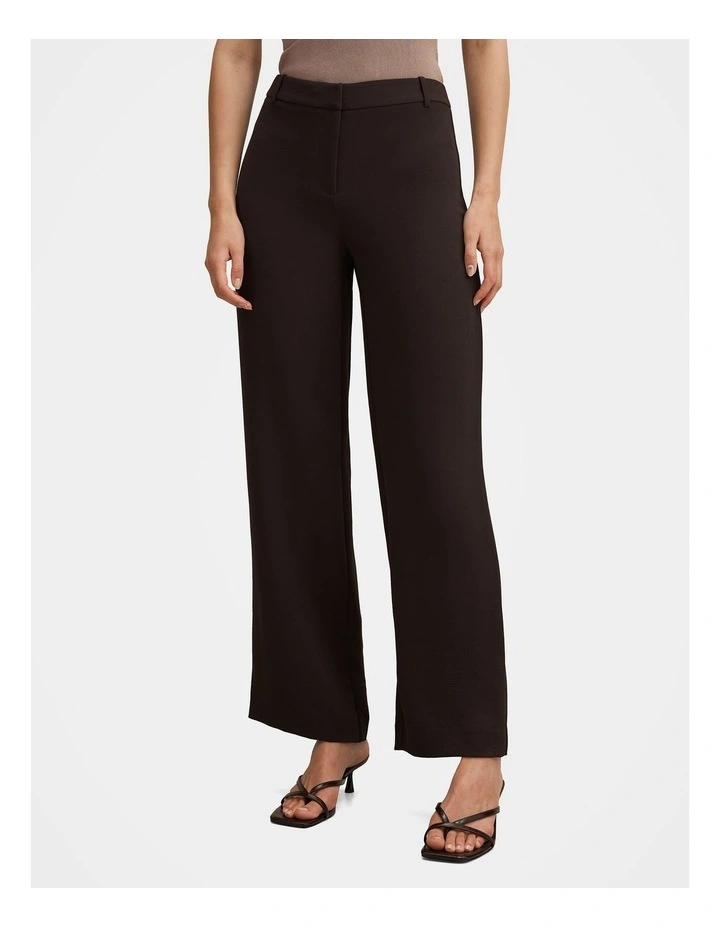 Daphne Mid Waist Straight Leg Pants in Brown image 1