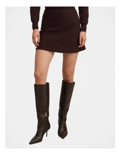 Lara Knitted Skirt in Brown