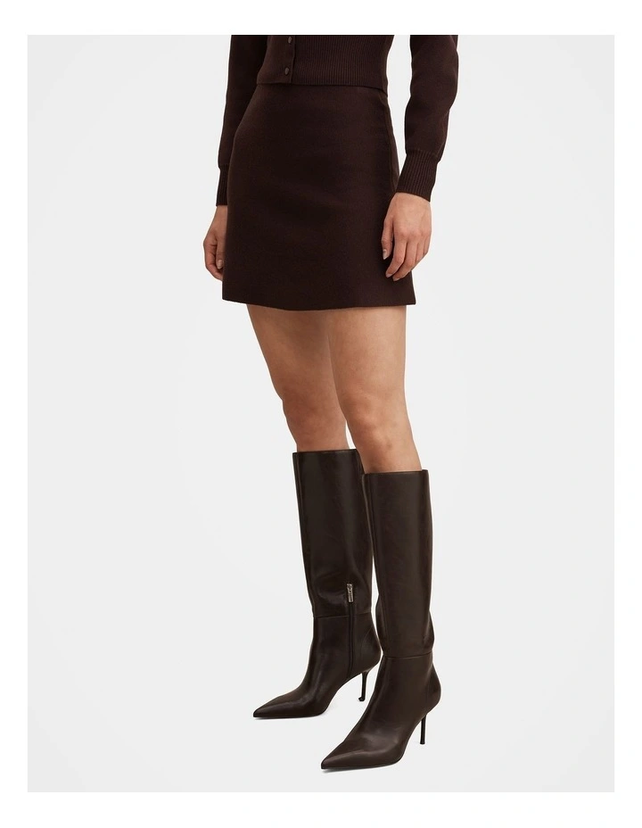 Lara Knitted Skirt in Brown image 3