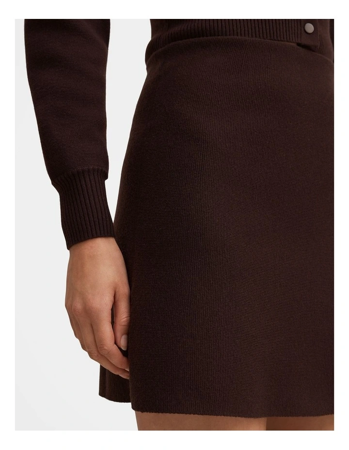 Lara Knitted Skirt in Brown image 4