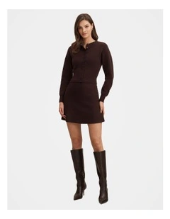 Lara Sculpted Cardigan in Brown