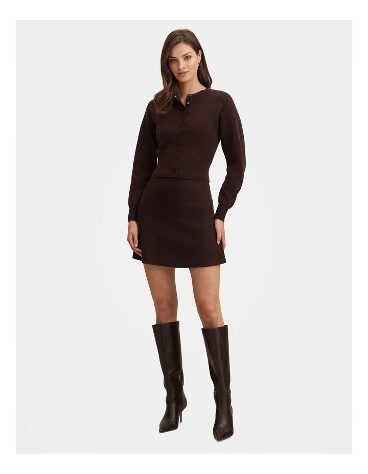 Lara Sculpted Cardigan in Brown image 1