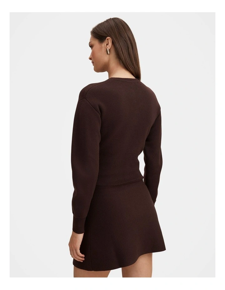 Lara Sculpted Cardigan in Brown image 2