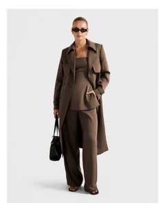 Delilah Soft Trench Coat in Chocolate