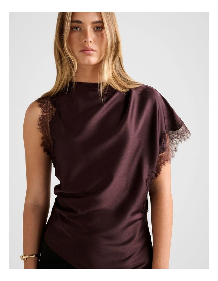 Dixie Lace Top in Chocolate image 4