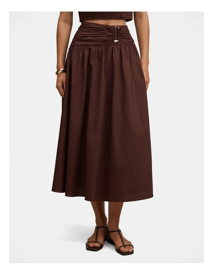 Dottie Hardware Maxi Skirt in Brown image 1