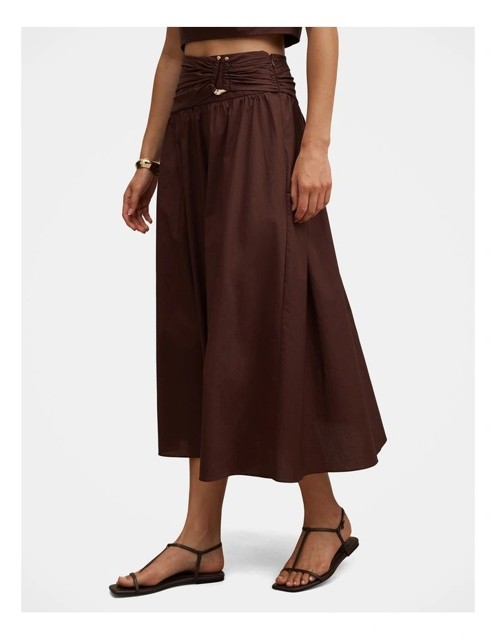 Dottie Hardware Maxi Skirt in Brown image 3