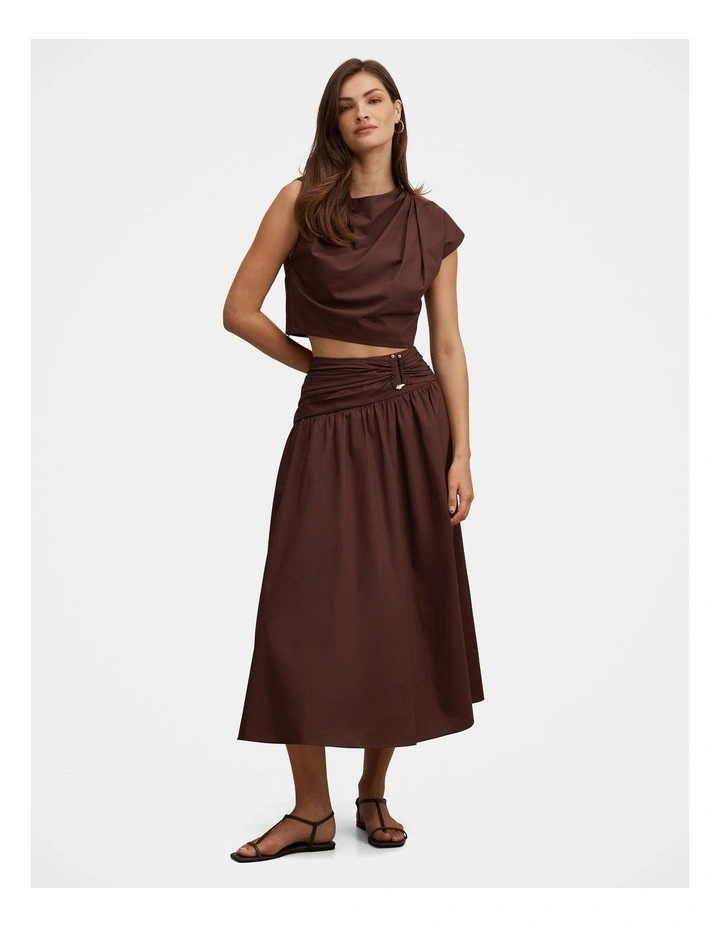 Dottie Hardware Maxi Skirt in Brown image 5
