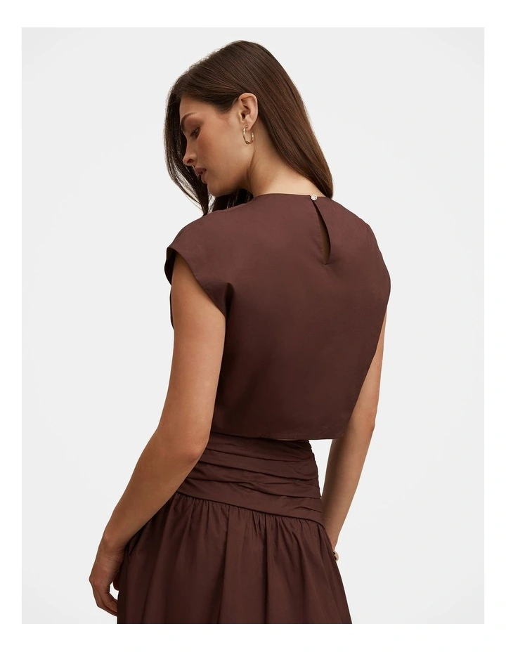 Dottie Draped Hardware Top in Chocolate image 2