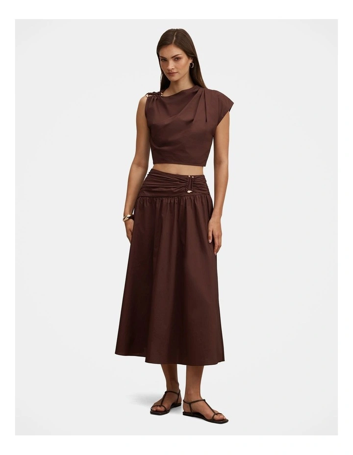 Dottie Draped Hardware Top in Chocolate image 5