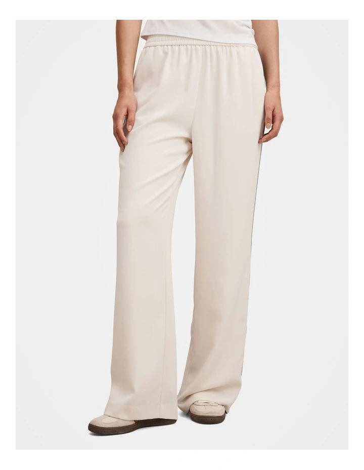 Aleyna Side Stripe Wide Leg Pants in Cream image 1