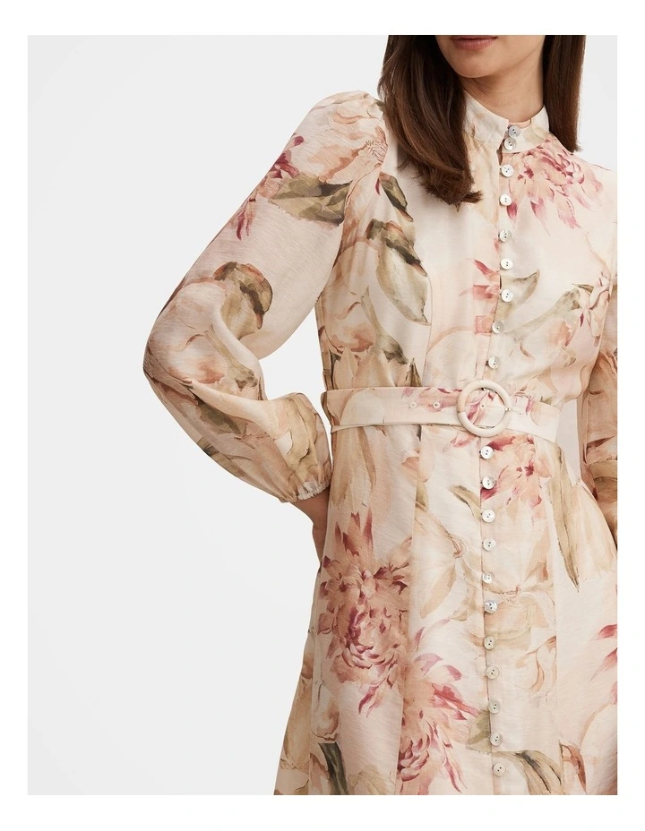 Elena Printed Midi Dress in Multi image 4