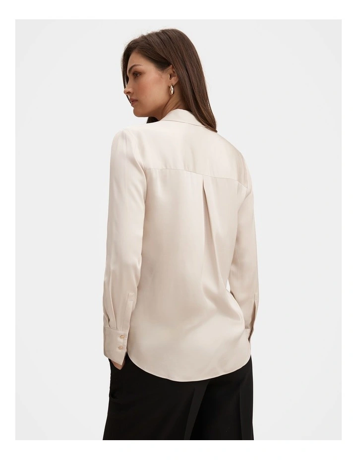 Coco Satin Shirt in Cream image 2