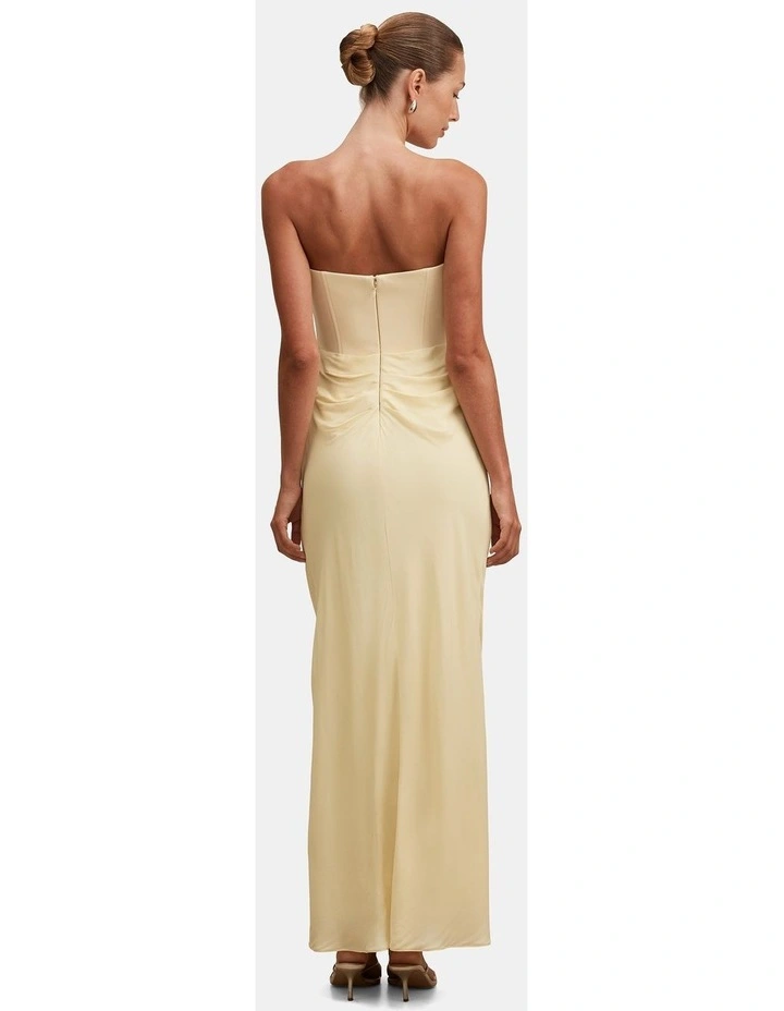 Isra Printed Strapless Maxi Dress in Yellow image 2