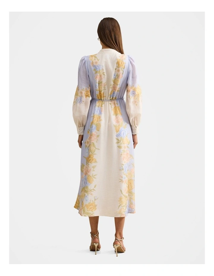 Christina Placement Printed Midi Dress in Multi image 2