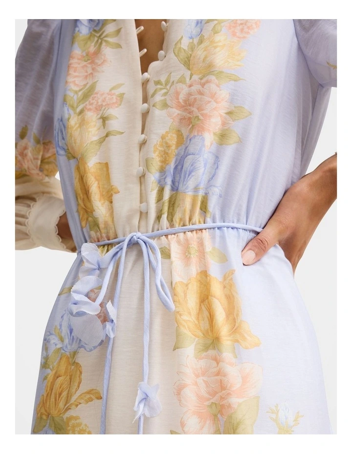 Christina Placement Printed Midi Dress in Multi image 4