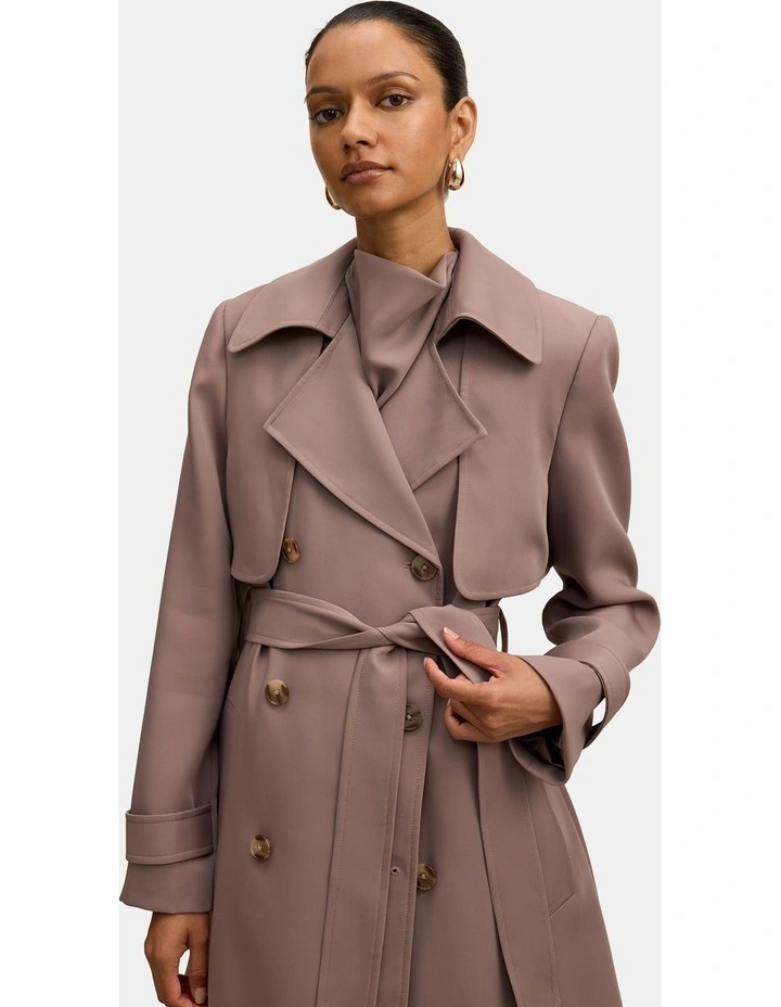 Delilah Soft Trench Coat in Brown image 4