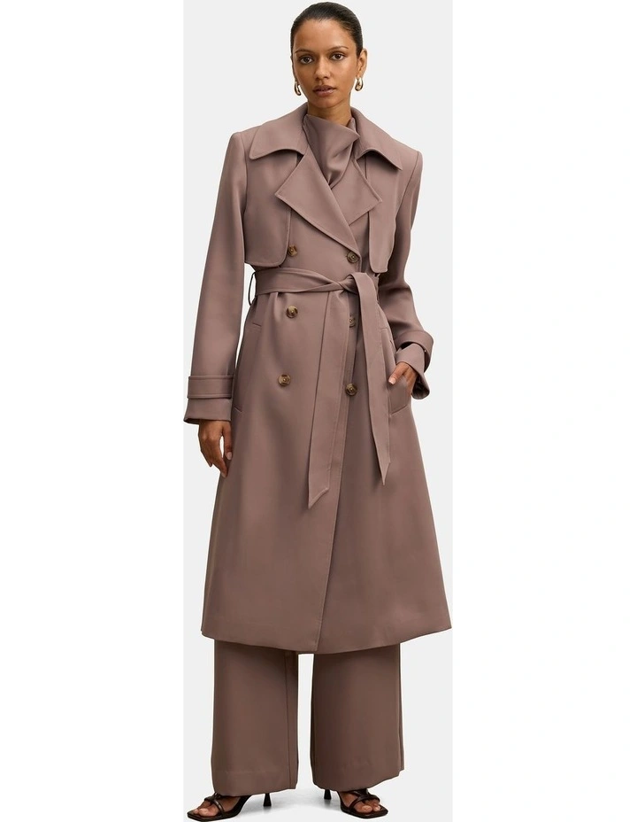 Delilah Soft Trench Coat in Brown image 5
