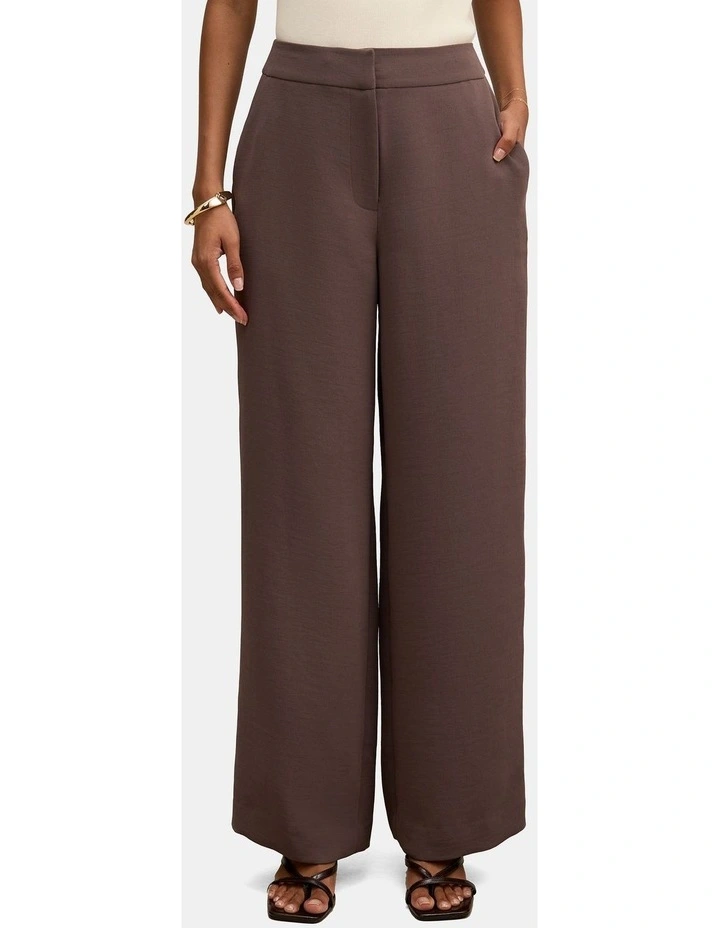 Dani Tailored Straight Leg Pants in Brown image 1