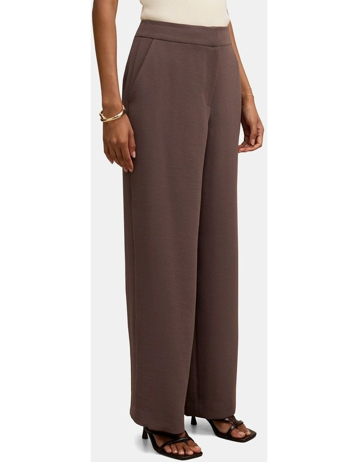 Dani Tailored Straight Leg Pants in Brown image 3