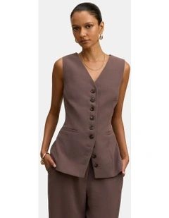 Ayla Contrast Waistcoat in Brown