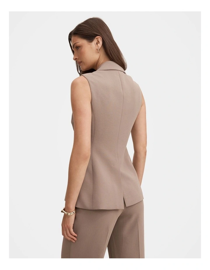Arden Sleeveless Blazer in Brown image 2