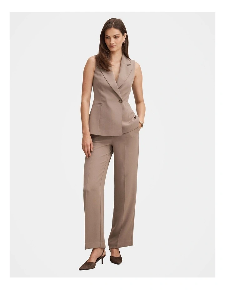 Arden Sleeveless Blazer in Brown image 5