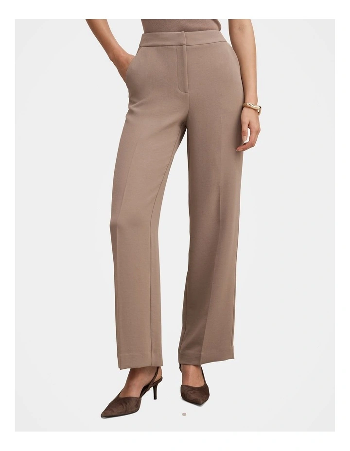 Dani Tailored Straight Leg Pants in Brown image 1