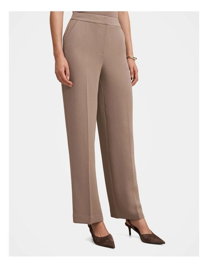 Dani Tailored Straight Leg Pants in Brown image 3