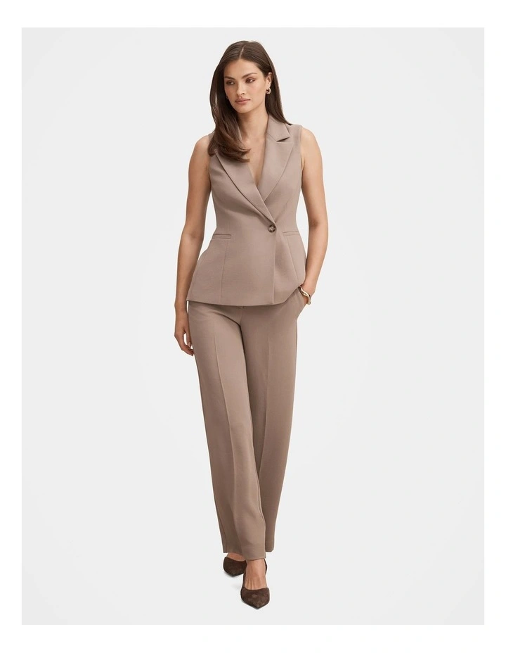Dani Tailored Straight Leg Pants in Brown image 5
