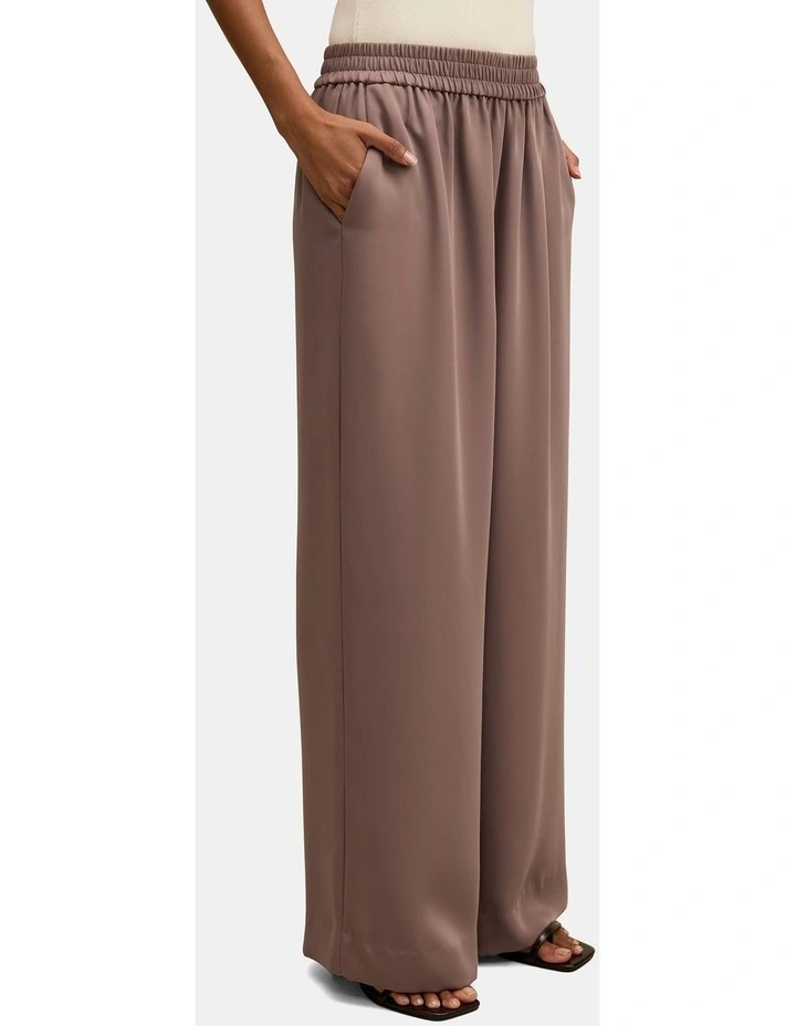 Enya Elastic Wide Leg Pants in Brown image 3