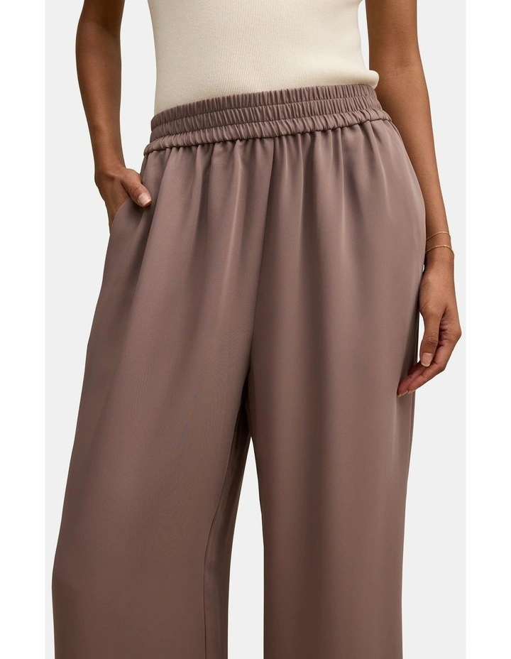 Enya Elastic Wide Leg Pants in Brown image 4